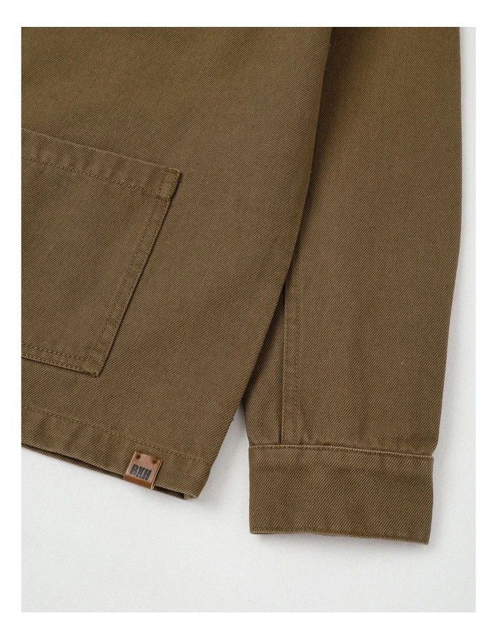 Oversized Worker Shirt in Mid Brown image 4