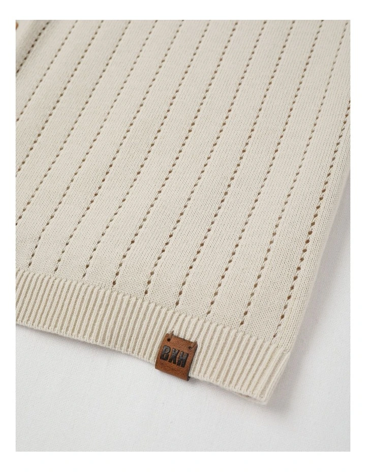 Short Sleeve Knit Resort Shirt in Ecru image 4