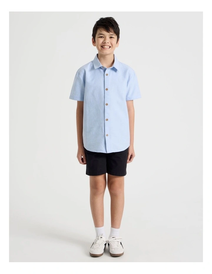 Short Sleeve Oxford Shirt in Blue image 2