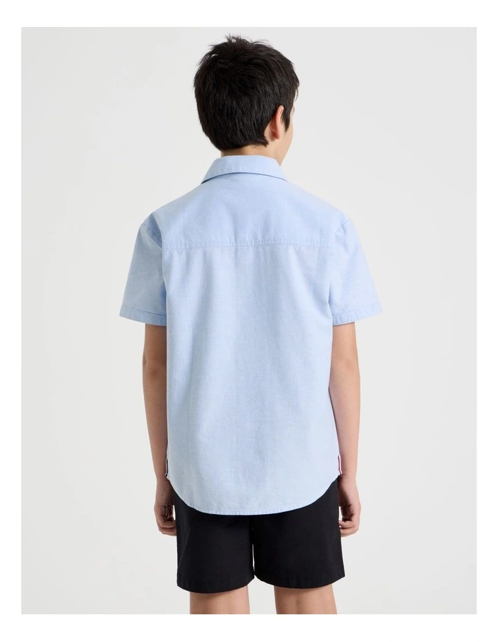 Short Sleeve Oxford Shirt in Blue image 5