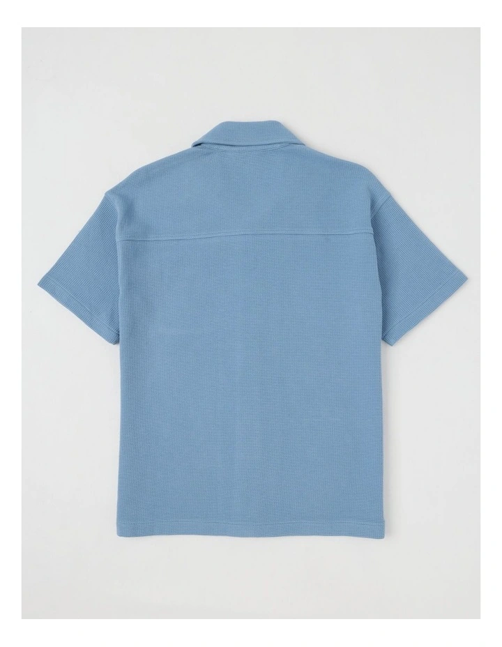 Waffle Knit in Blue image 3