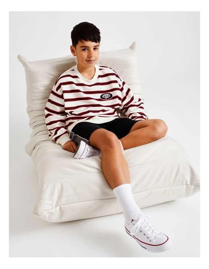 Light Weight Sweat Top in Red Stripe image 2