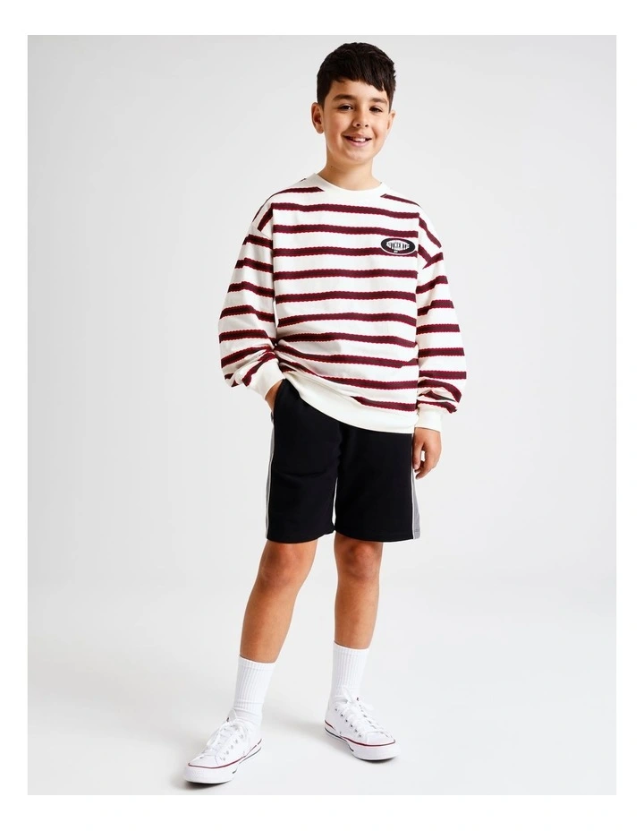 Light Weight Sweat Top in Red Stripe image 3