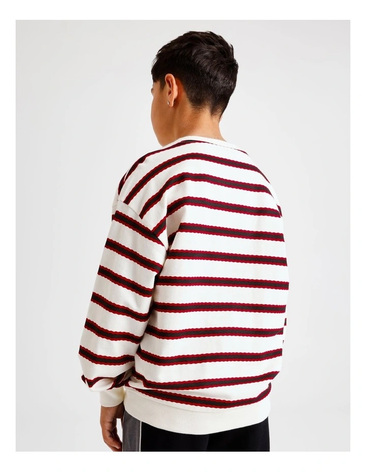 Light Weight Sweat Top in Red Stripe image 6