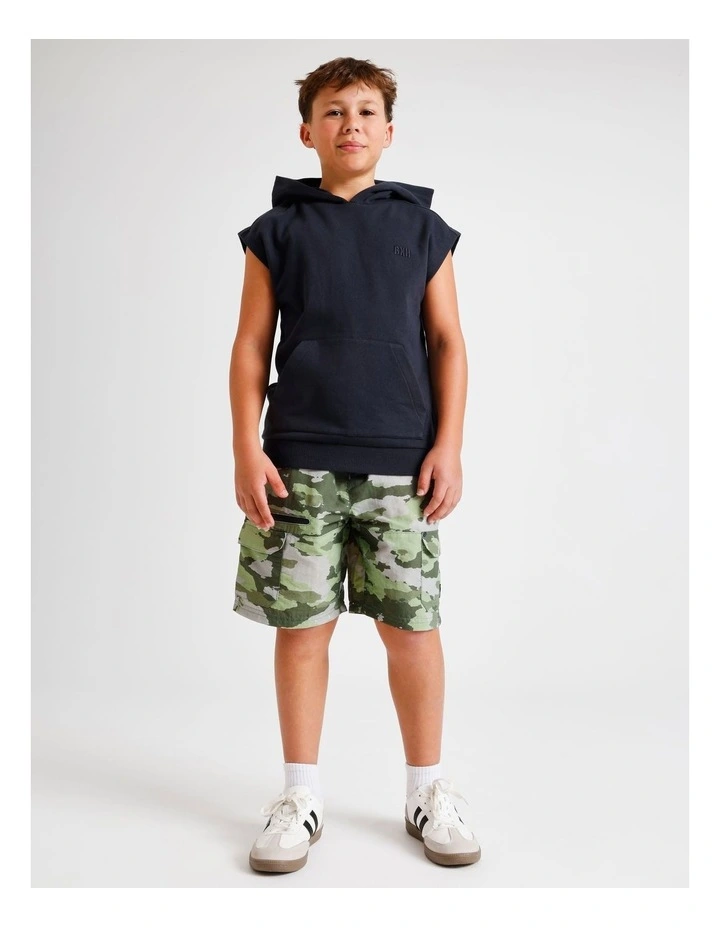 Sleeveless Sweat Top in Black image 3