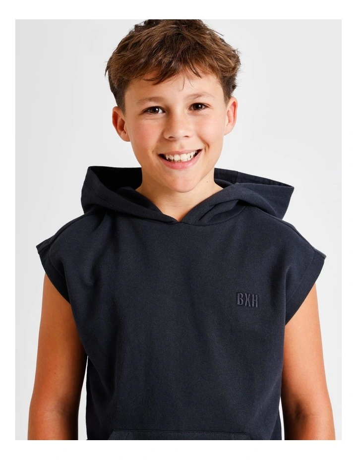 Sleeveless Sweat Top in Black image 4