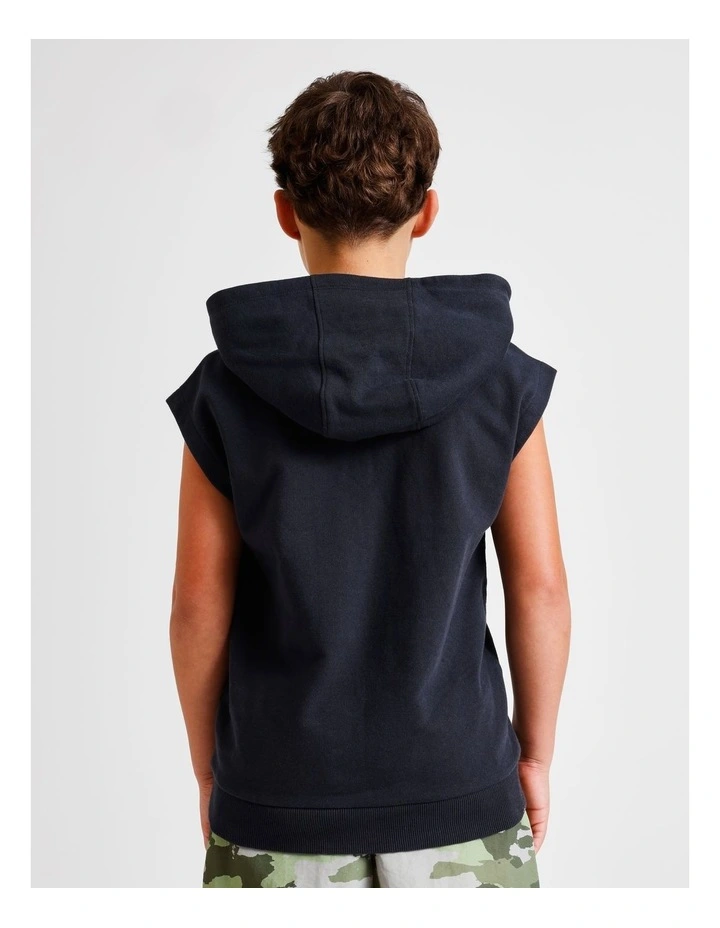 Sleeveless Sweat Top in Black image 5