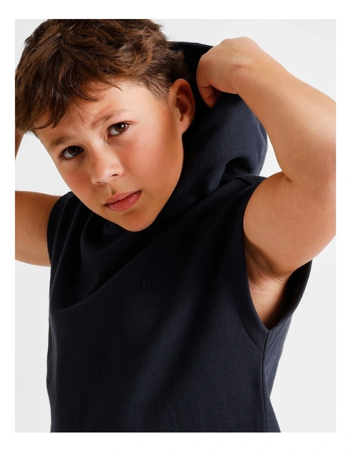 Sleeveless Sweat Top in Black image 6