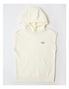 Sleeveless Sweat Top in Ecru