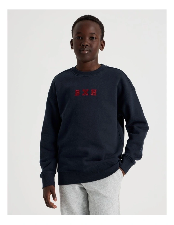 Essentials Crew Neck Sweat in Navy image 1