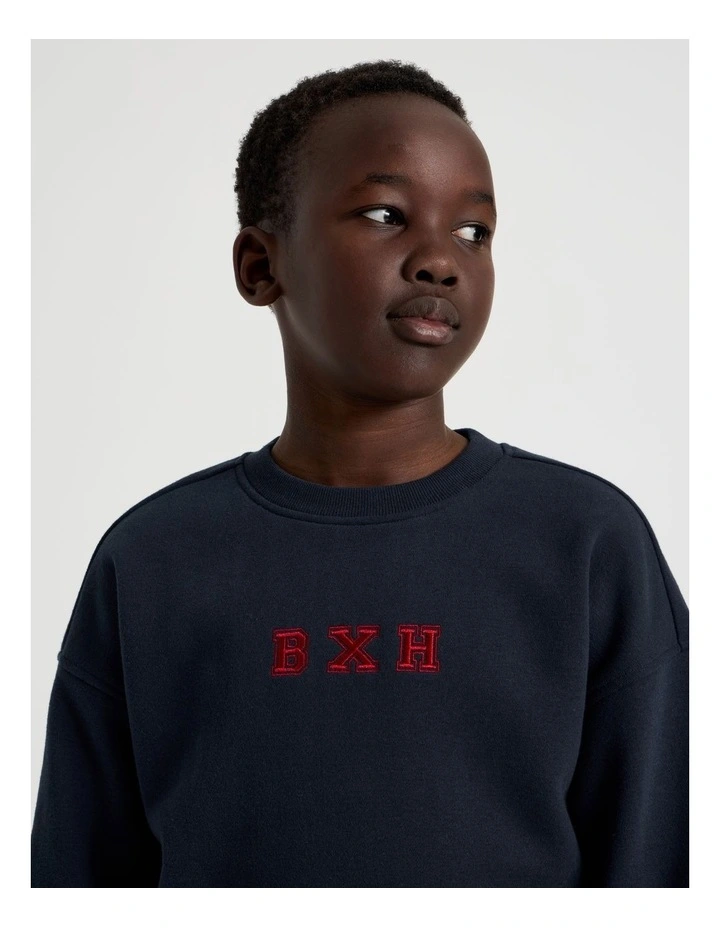 Essentials Crew Neck Sweat in Navy image 4
