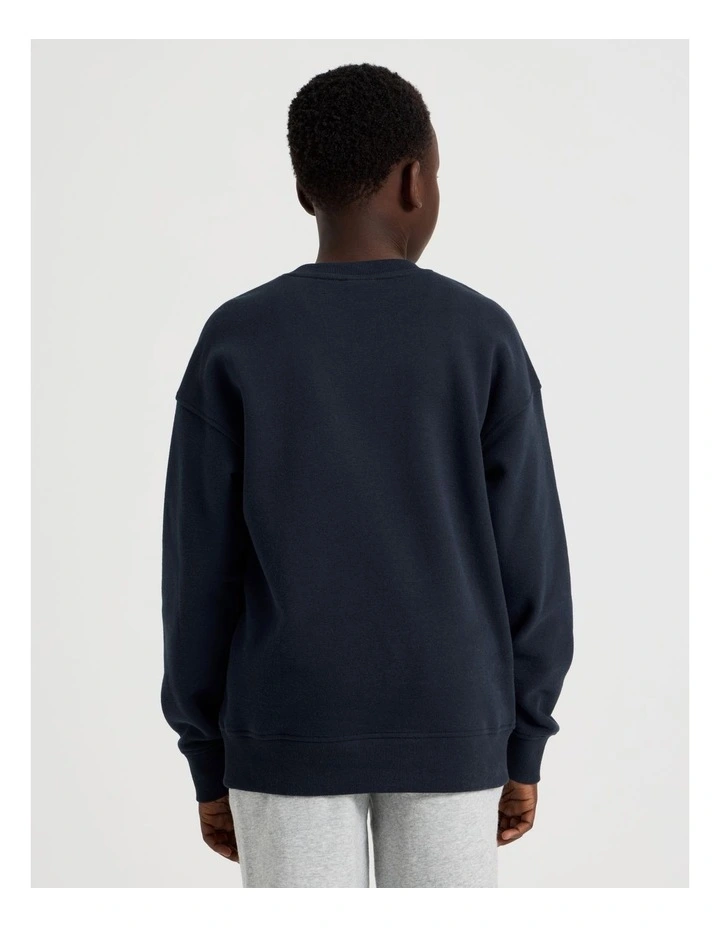 Essentials Crew Neck Sweat in Navy image 5