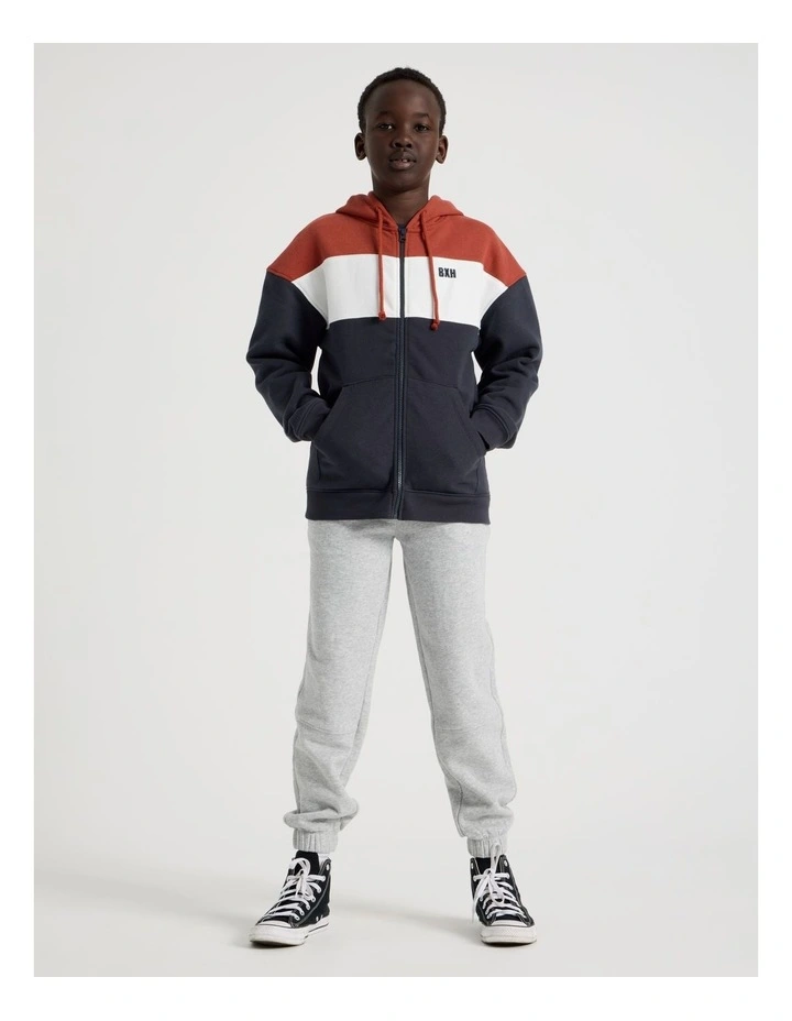 Splice Zip Thru Hood in Red White and Navy image 2