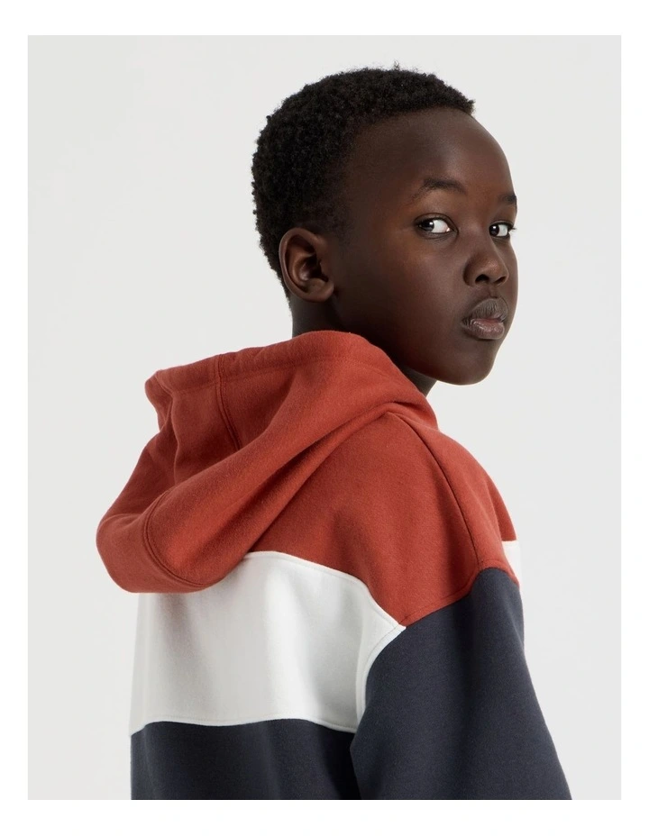 Splice Zip Thru Hood in Red White and Navy image 5