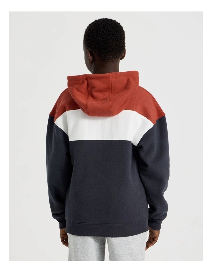 Splice Zip Thru Hood in Red White and Navy image 6