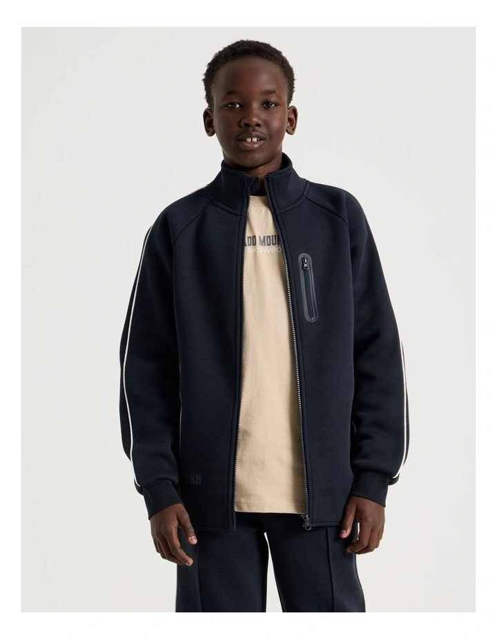 Athletic Zip Thru Sweat in Navy image 1