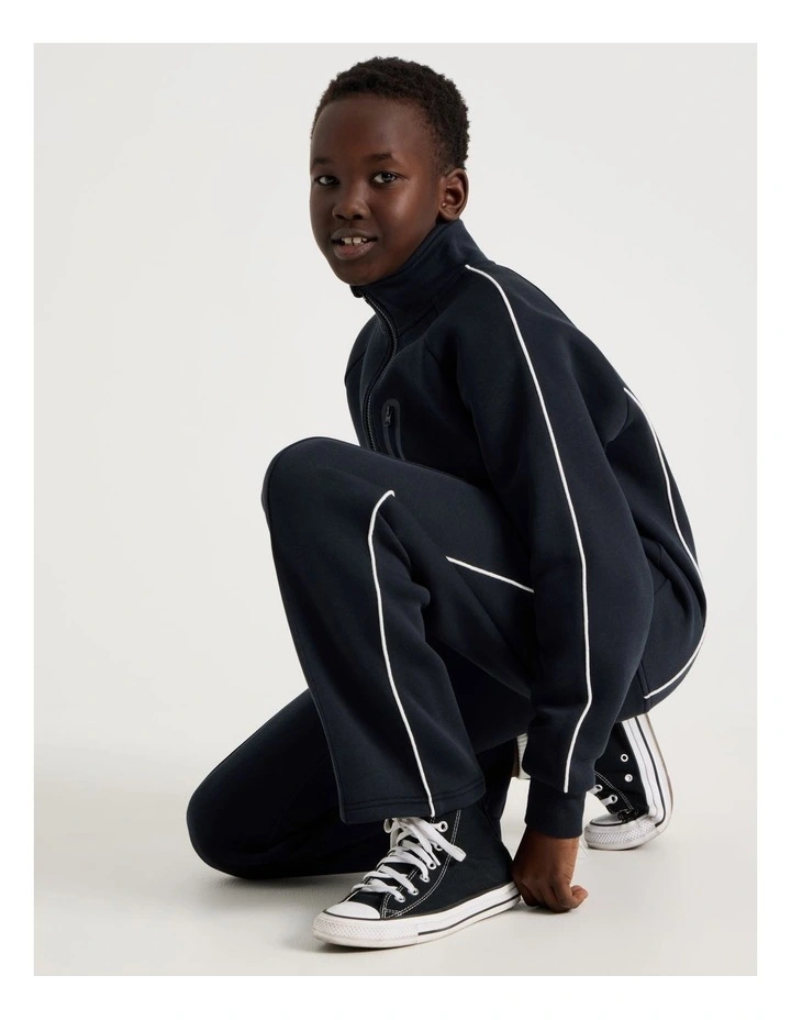 Athletic Zip Thru Sweat in Navy image 2