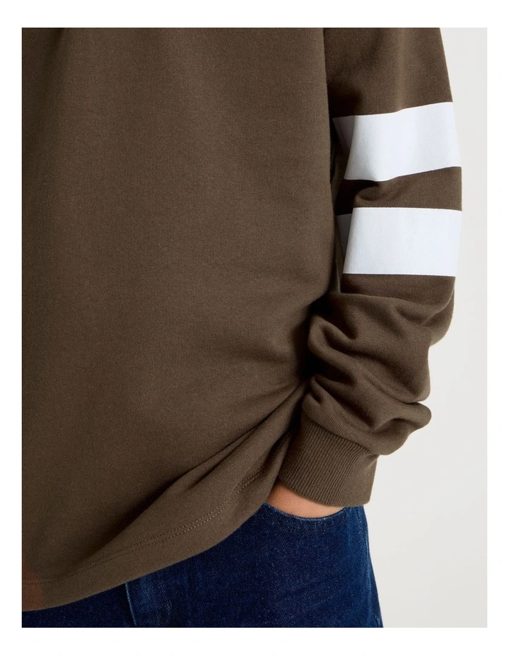 Rugby Sweat Top in Brown image 5