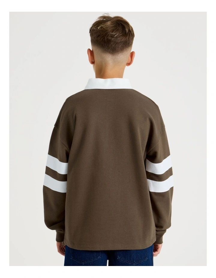 Rugby Sweat Top in Brown image 6