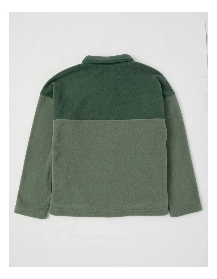 1/4 Zip Spliced Sweat Top in Khaki image 3