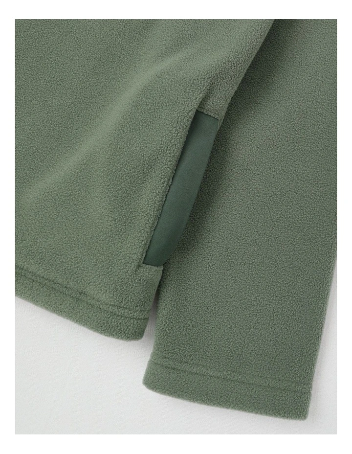 1/4 Zip Spliced Sweat Top in Khaki image 4