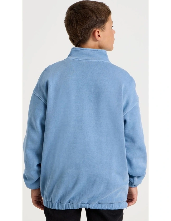 1/4 Zip Sweat Top in Blue image 5