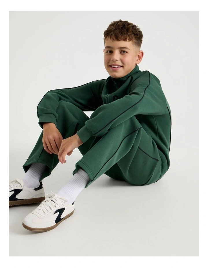 Athletic Straight Fit Trackpant in Green image 4