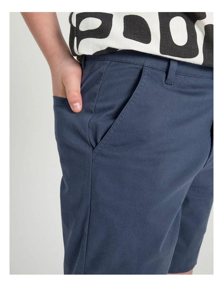 Bauhaus 5 Pocket Chino Short in Indigo MYER