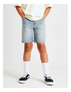 Denim Short in Light Acid Wash