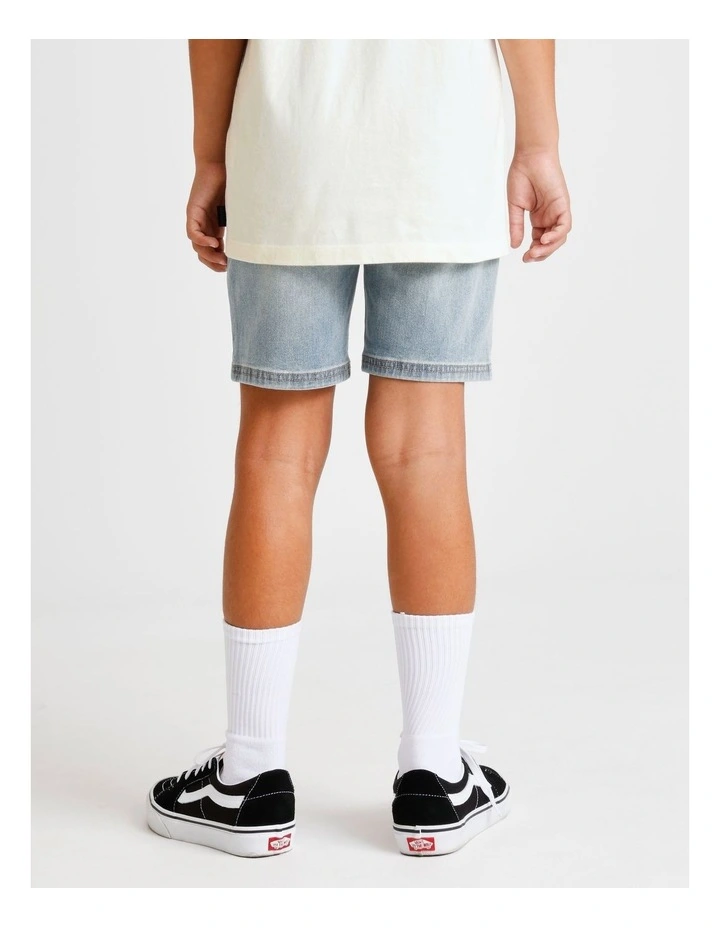 Denim Short in Light Acid Wash image 5
