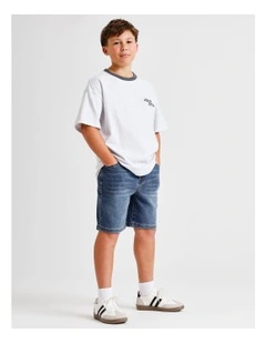 Denim Short in Mid Denim