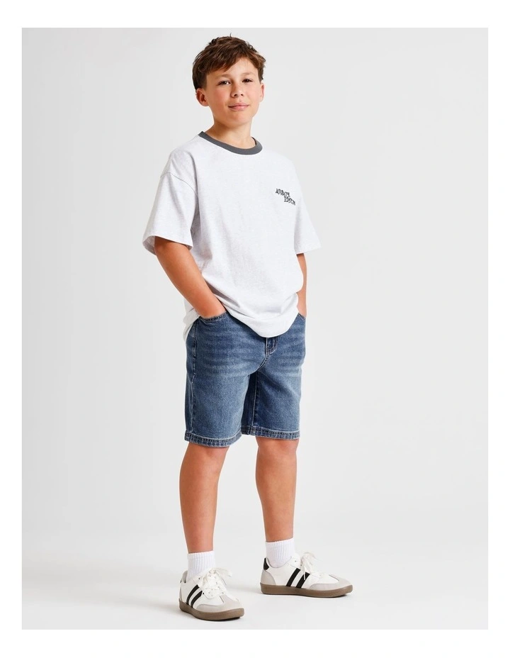 Denim Short in Mid Denim image 1