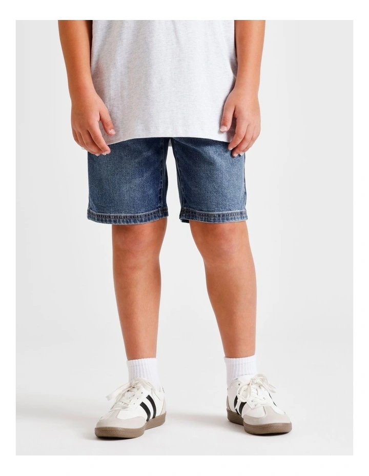 Denim Short in Mid Denim image 2