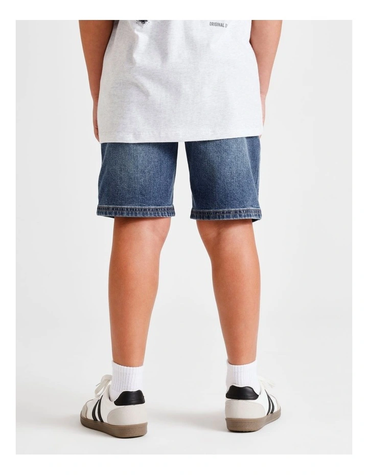 Denim Short in Mid Denim image 4