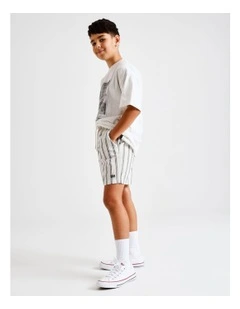 Essentils Volley Short in Ecru and Indigo Stripe