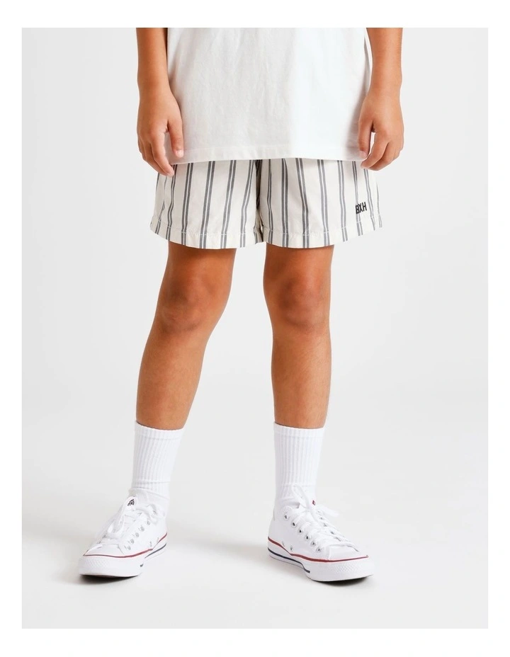 Essentils Volley Short in Ecru and Indigo Stripe image 2