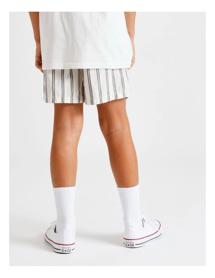 Essentils Volley Short in Ecru and Indigo Stripe image 5