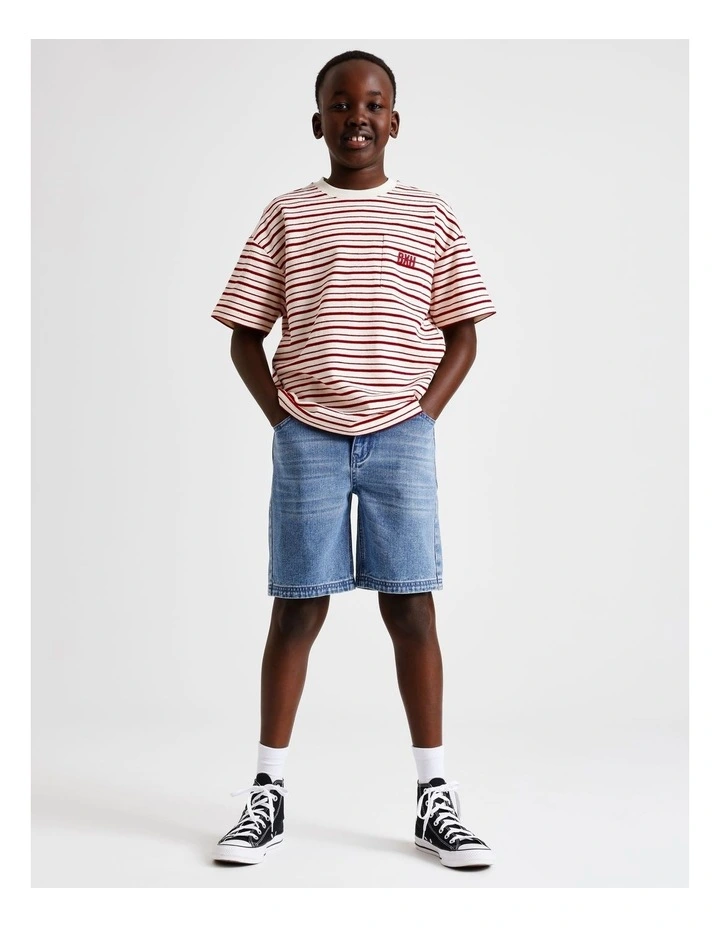 Baggy Denim Short in Mid Denim image 1
