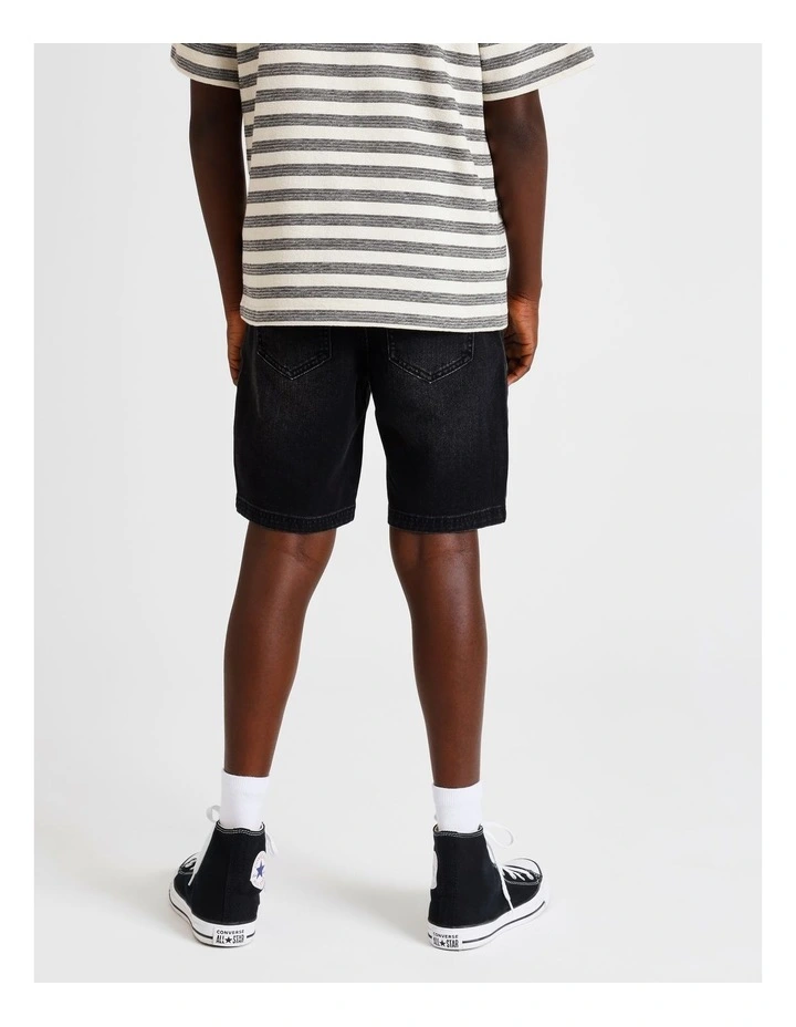 Denim Short in Black image 4