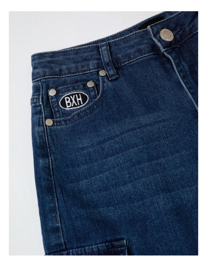 Denim Cargo Short in Mid Denim image 2