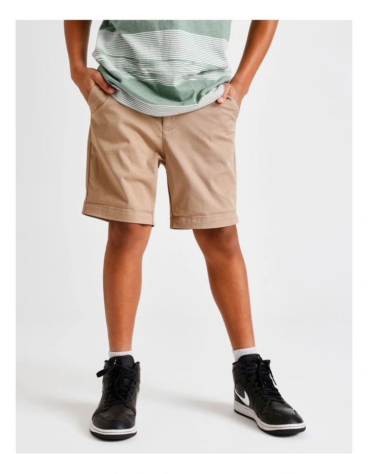 Stretch Chino Short in Tan image 2