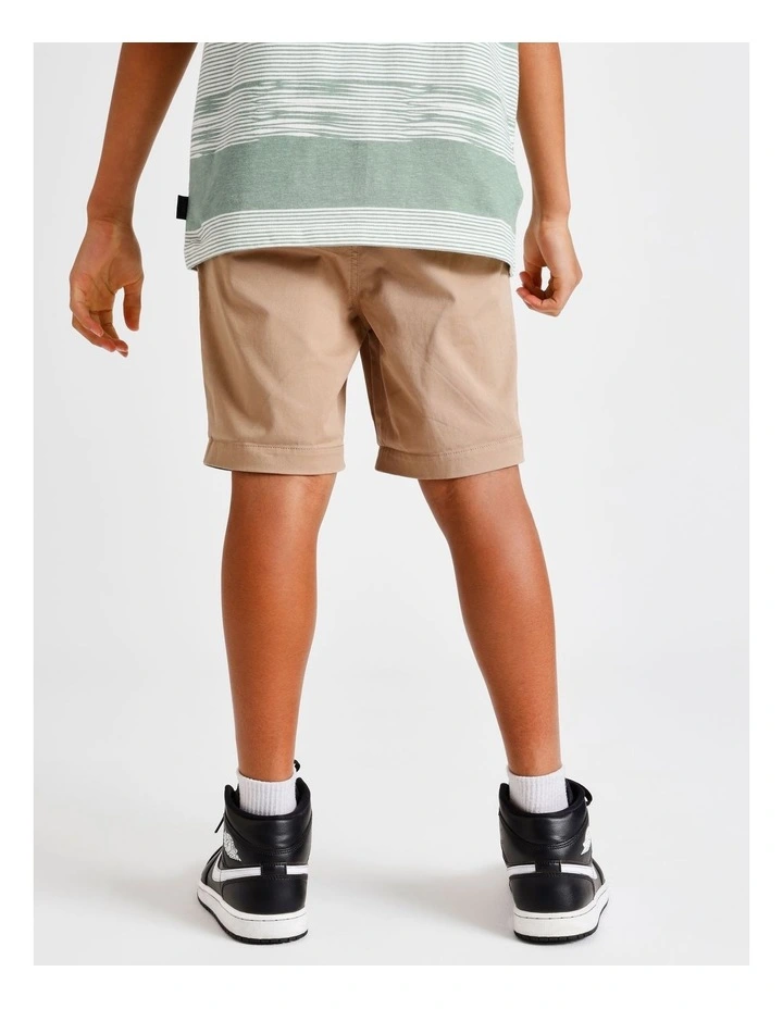 Stretch Chino Short in Tan image 3