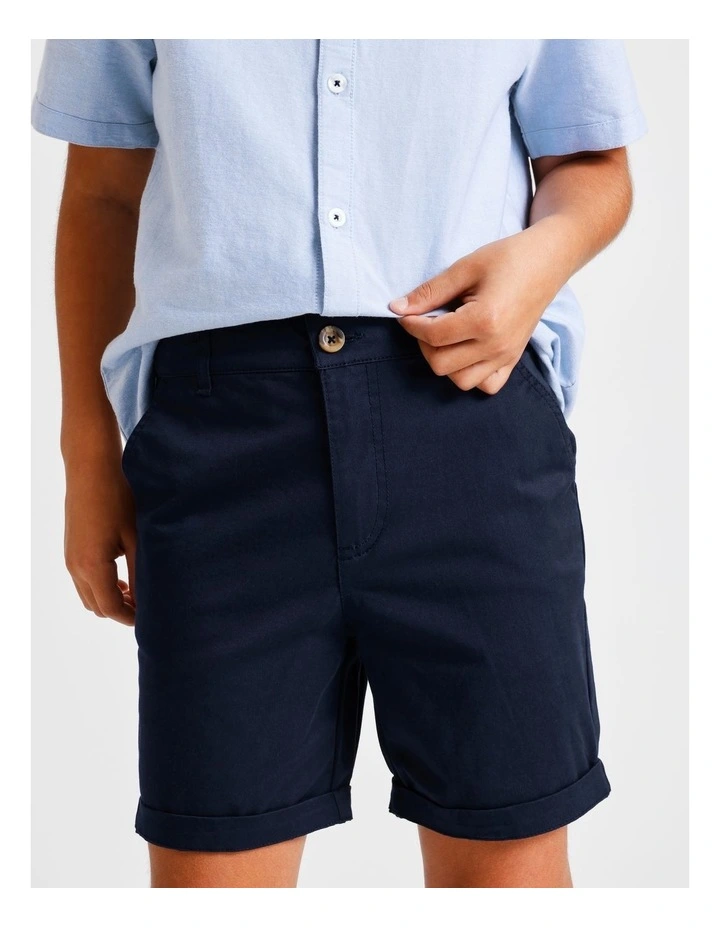 Stretch Chino Short in Navy image 3