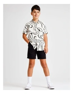 Stretch Chino Short in Black