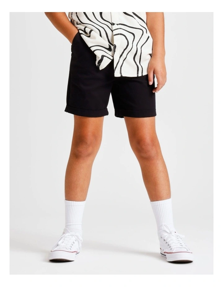 Stretch Chino Short in Black image 2