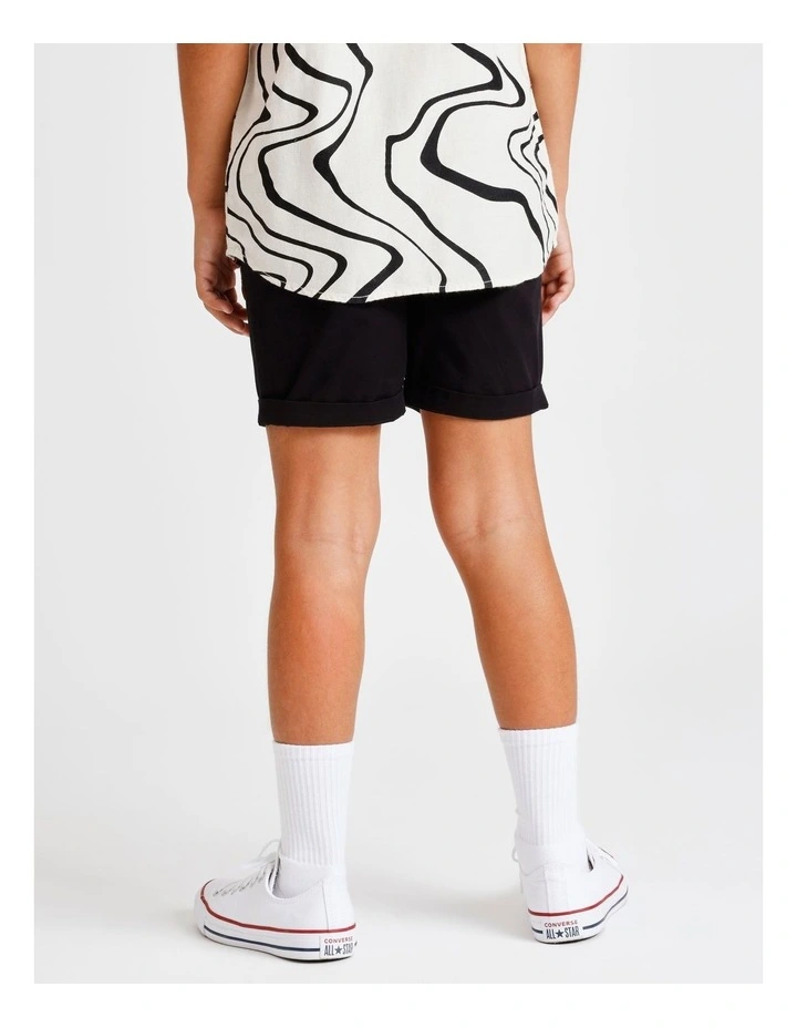 Stretch Chino Short in Black image 3