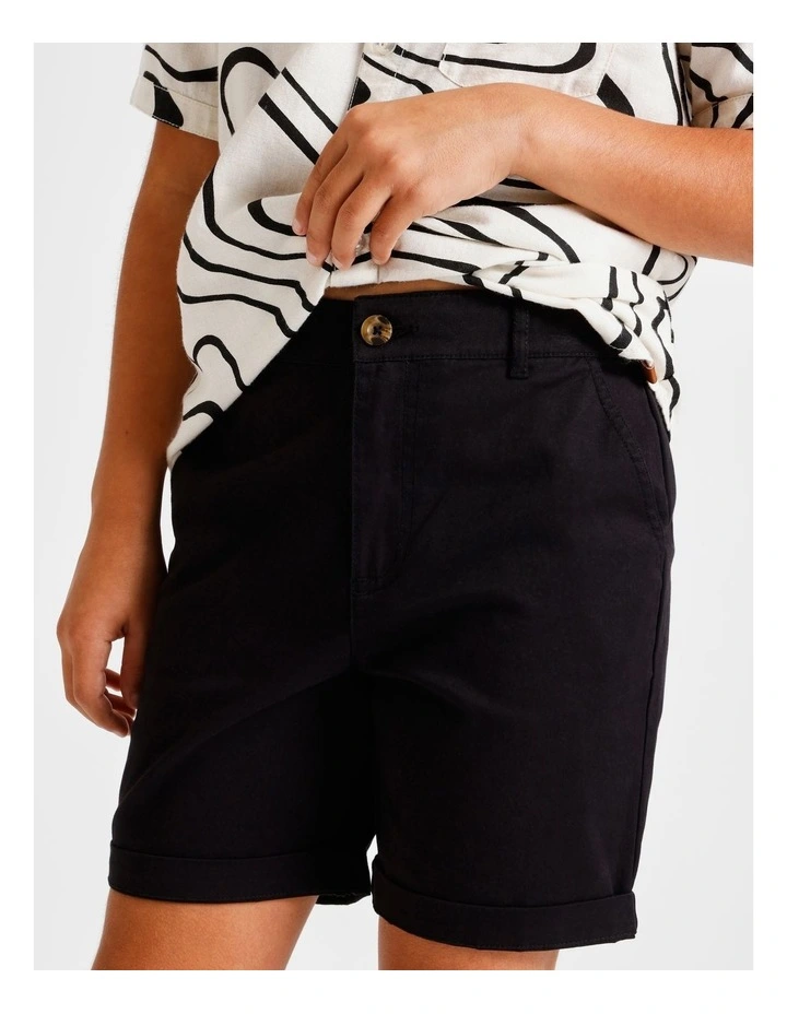 Stretch Chino Short in Black image 4