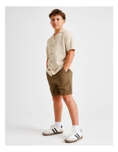 Stretch Chino Short in Brown