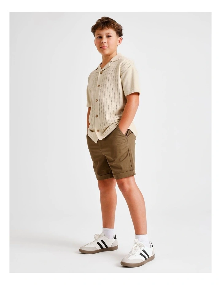 Stretch Chino Short in Brown image 1