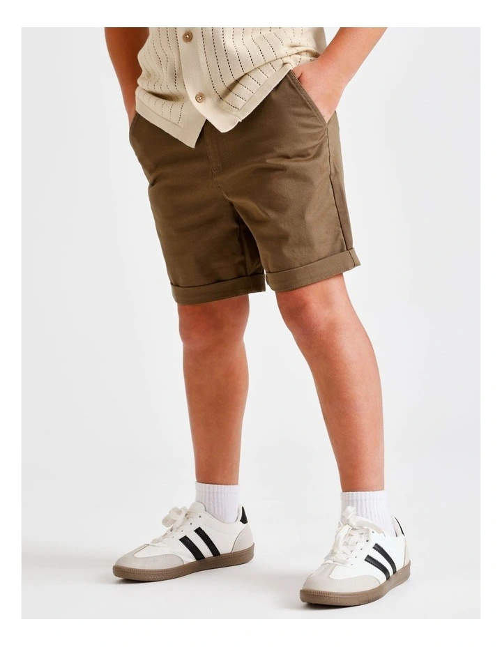 Stretch Chino Short in Brown image 2